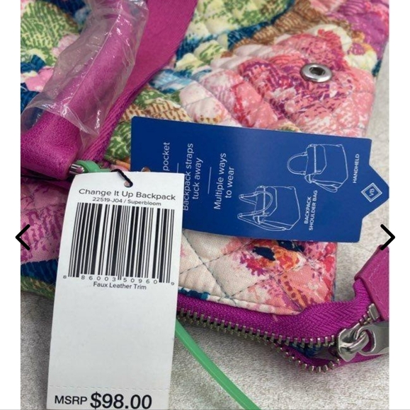 NWT Vera Bradley change it up backpack Superbloom - Picture 7 of 7